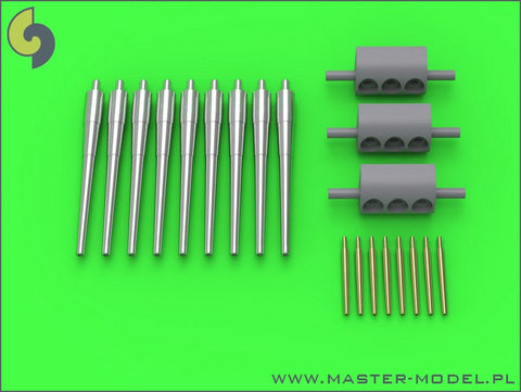 マスター SM-350-074 1/350 アメリカ海軍 インディアナポリス CA-35 (1945年)の武装 8インチ砲(9本), 5インチ砲(8本) レジン製砲耳付 (トランぺッター用）