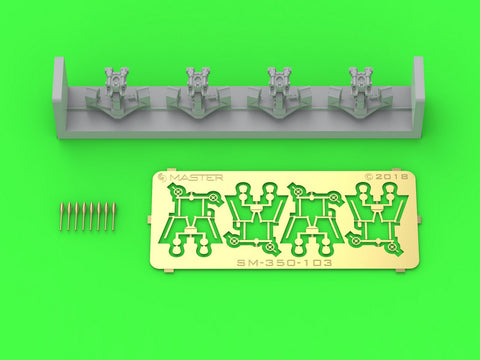 マスター SM-350-103 1/350 フランス海軍 2連装37mm(1.46インチ)/50口径砲 1933年型 (レジン, エッチングパーツ および挽物パーツ) (4本入り)
