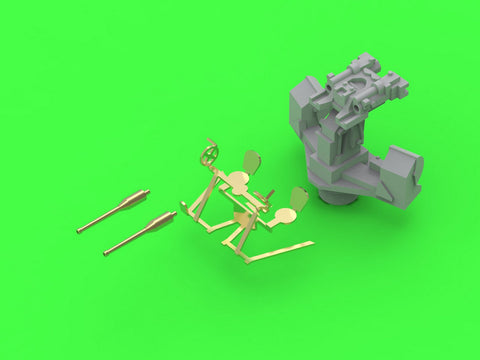 マスター SM-350-103 1/350 フランス海軍 2連装37mm(1.46インチ)/50口径砲 1933年型 (レジン, エッチングパーツ および挽物パーツ) (4本入り)