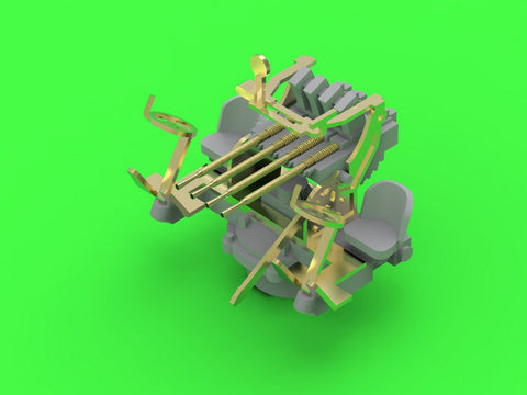 マスター SM-350-104 1/350 フランス海軍 4連装ホッチキス 13.2mm(0.52インチ)/76口径砲 1929年型 (レジン, エッチングパーツ および挽物パーツ) (4本入り)