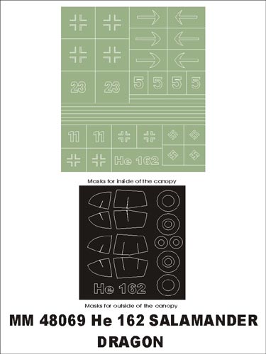 モンテックス MM48069  1/48 He-162(レベル用)マスキングシート(キット付属デカールと置換)