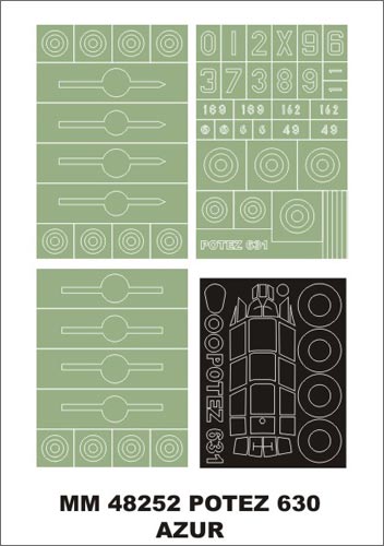 モンテックス MM48252  1/48 ポテ 631(アズール用)マスキングシート(キット付属デカールと置換)