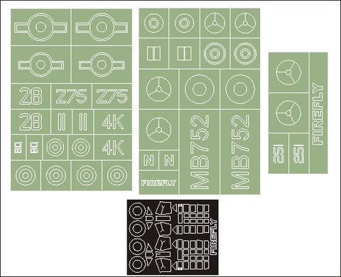 モンテックス MM48284  1/48 フェアリー ファイアフライ(AZモデル用)マスキングシート(キット付属デカールと置換)
