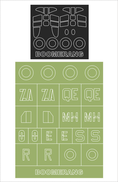 モンテックス MM48292  1/48 CAC-12 ブーメラン(スペシャルホビー用)マスキングシート(キット付属デカールと置換)