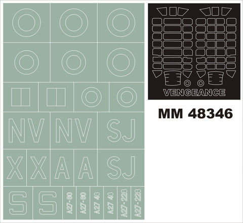 モンテックス MM48346  1/48 ヴァルティー・ヴェンジェンス(AZモデル用)マスキングシート(キット付属デカールと置換)
