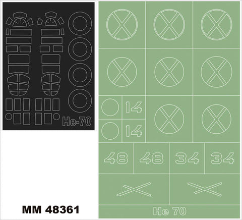 モンテックス MM48361  1/48 ハインケルHe 70(AZモデル用)マスキングシート(キット付属デカールと置換)