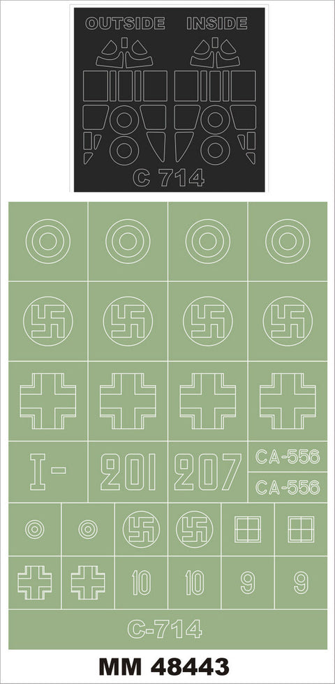 モンテックス MM48443  1/48 C-714(RSモデル用)マスキングシート(キット付属デカールと置換)