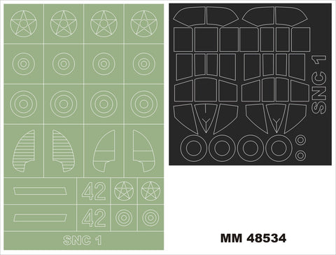モンテックス MM48534  1/48 SNC-1 ファルコン(ドラウィングス用)マスキングシート(キット付属デカールと置換)