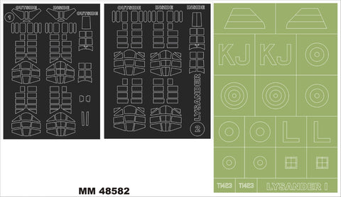 モンテックス MM48582  1/48 ウェットランド ライサンダーI(エアフィックス用)マスキングシート(キット付属デカールと置換)