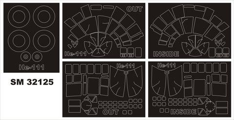 モンテックス SM32125 1/32 ハインケル He-111P(レベル用) ミニマスク