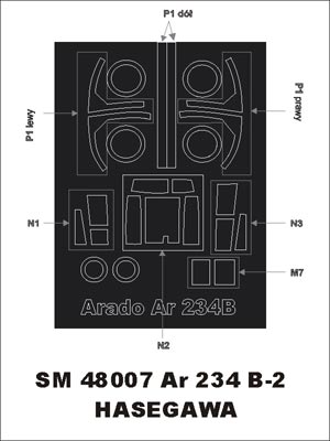モンテックス SM48007 1/48 アラド Ar234B2(ハセガワ アラド Ar234B-2/N "ナハティガル"用) ミニマスク