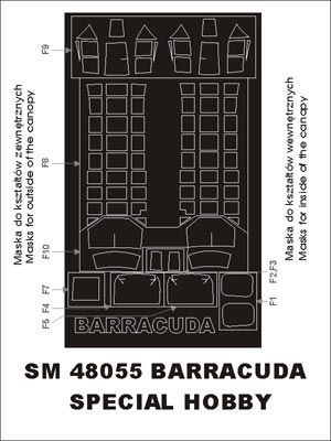 モンテックス SM48055 1/48 フェアリーバラクーダ(スペシャルホビー用) ミニマスク