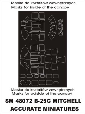 モンテックス SM48072 1/48 B-25G ミッチェル(アキュレイトミニチュア用) ミニマスク
