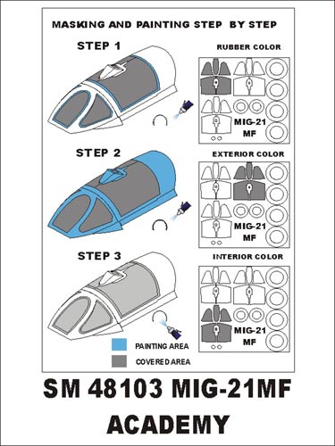モンテックス SM48103 1/48 Mig-21MF(アカデミー用) ミニマスク