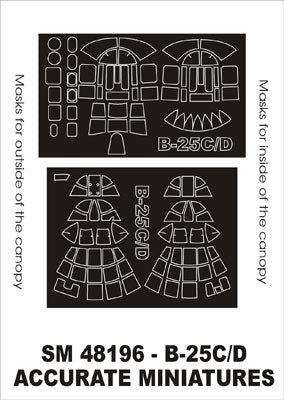 モンテックス SM48196 1/48 B-25C/D ミッチェル(アキュレイトミニチュア用) ミニマスク