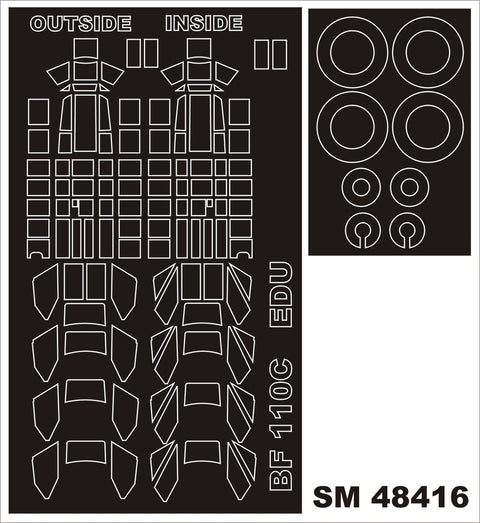 モンテックス SM48416 1/48 Bf 110C(エデュアルド用) ミニマスク