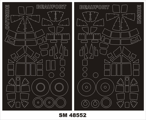 モンテックス SM48552 1/48 ブリストル ビューフォート(ICM用) ミニマスク