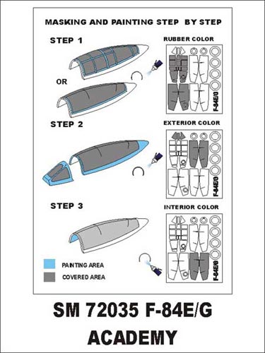 モンテックス SM72035 1/72 F-84E/G(アカデミー用) ミニマスク