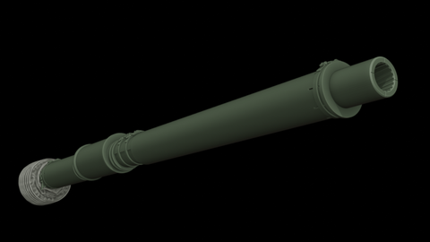 パンツァーアート GB35-157 1/35 M60A3用サーマルスリーブ付き(M68)砲身(汎用)