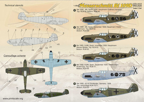 プリントスケール 144-015 1/144 メッサーシュミット BF-109 D
