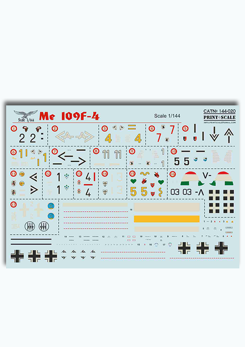 プリントスケール 144-020 1/144 メッサーシュミットMe-109 F