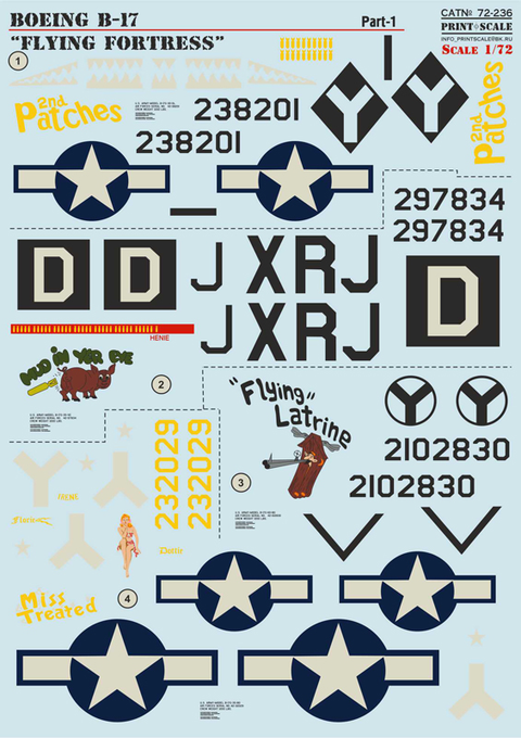 プリントスケール 72-236 1/72 ボーイング B-17G フライングフォートレス