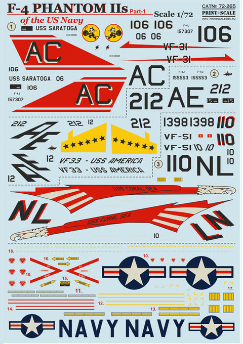 プリントスケール 72-265 1/72 アメリカ海軍 F-4 ファントム Part 1