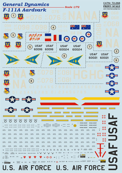 プリントスケール 72-268 1/72 F-111A アードバーク