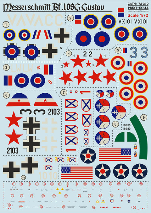 プリントスケール 72-310 1/72 メッサーシュミット Bf109G (トロフィーバージョン）