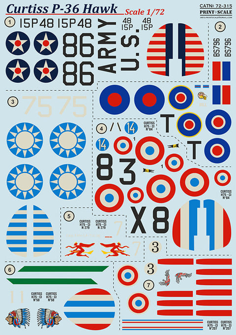 プリントスケール 72-315 1/72 カーチス P-36 ホーク