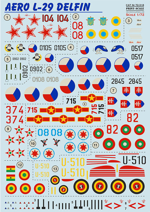 プリントスケール 72-318 1/72 L-29 デルフィン