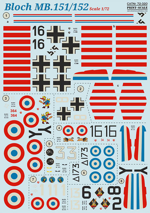 プリントスケール 72-320 1/72 マルセル・ブロッシュ MB.151/152