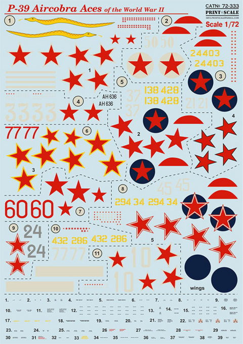 プリントスケール 72-333 1/72 P-39 エアコブラ WWII