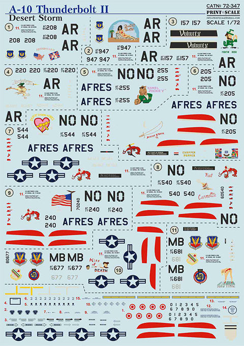 プリントスケール 72-347 1/72 A-10 サンダーボルトII デザートストーム Part 3