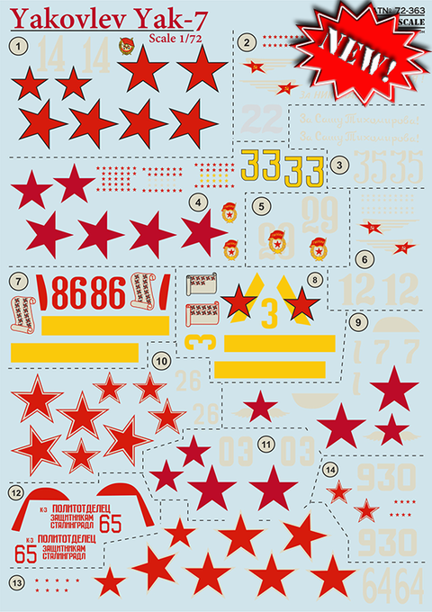 プリントスケール 72-363 1/72 ヤコブレフ Yak-7