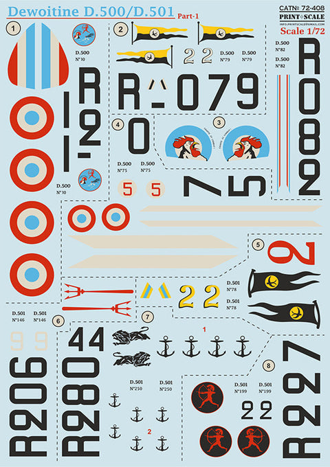 プリントスケール 72-408 1/72 デヴォアティーヌ D.500/D.501 Part 1