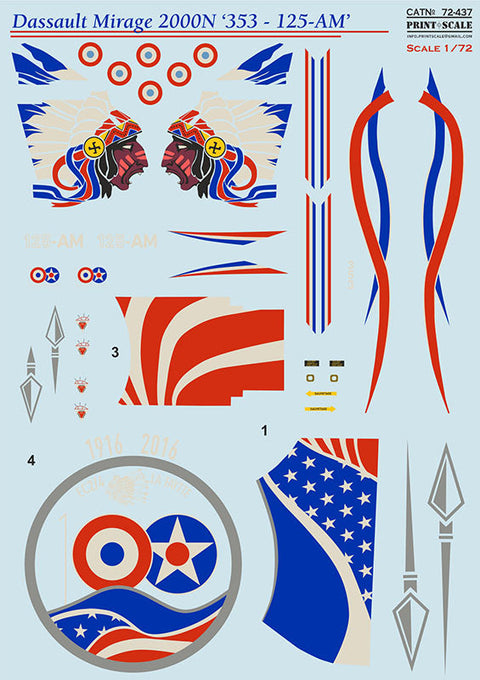 プリントスケール 72-437 1/72 ミラージュ 2000N コンプリートセット