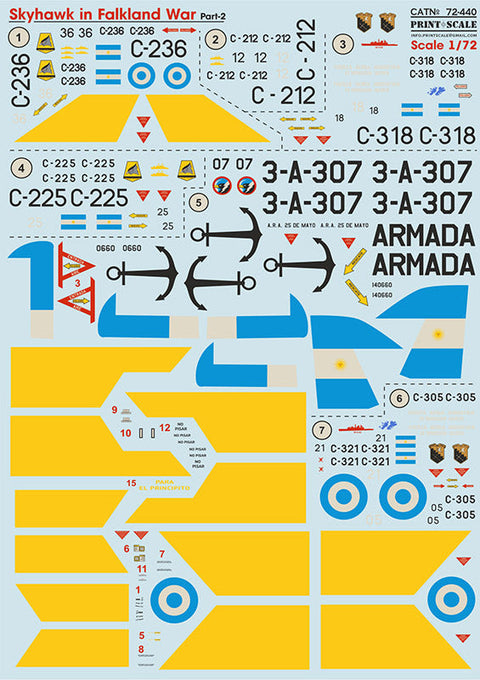 プリントスケール 72-440 1/72 スカイホーク フォークランド紛争 Part2 コンプリートセット