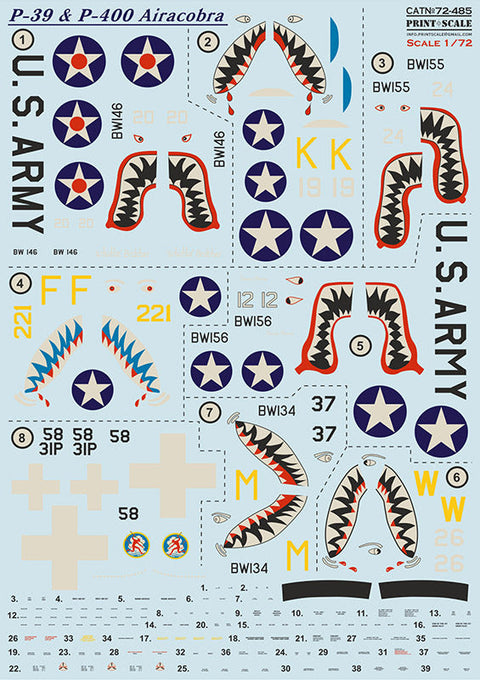 プリントスケール 72-485 1/72 ベル P-39 エアラコブラ