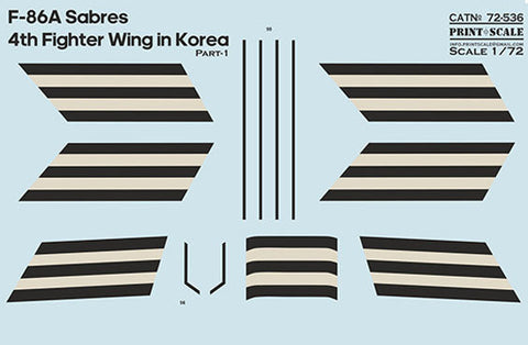 プリントスケール 72-536  1/72 韓国のF-86Aセイバーズ 第4戦闘航空団. パート 1