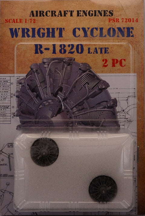 プリントスケール PSR72014 1/72 ライトR-1820 サイクロン 航空機用エンジン 2基 コンプリートセット