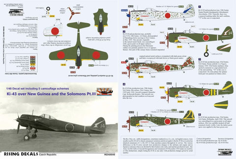 ライジングデカール 48-040 1/48 ニューギニア・ソロモン航空戦の一式戦闘機「隼」 Pt.3