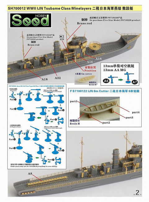 シードホビー SH700012 1/700 WWII 日本海軍 燕型敷設艇 レジンキット