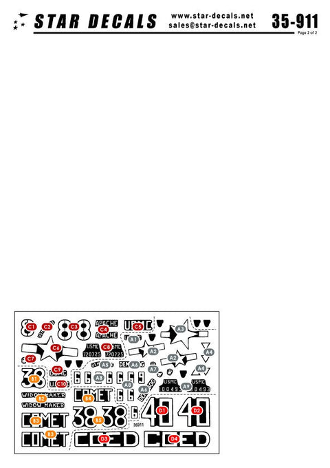 スターデカール 35-911 1/35 硫黄島 シャーマン,火炎放射戦車