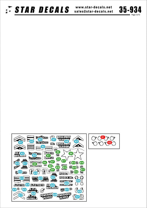 スターデカール 35-934 1/35 アメリカ 第44戦車大隊 M4 コンポジットハル シャーマン,M5A1スチュアートイン フィリピン