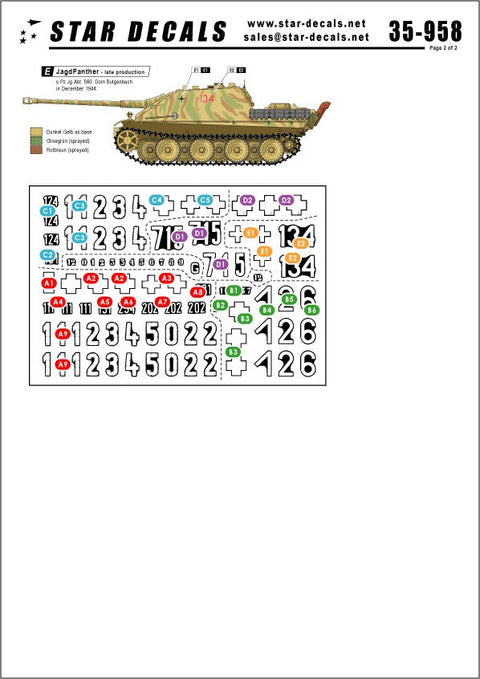スターデカール 35-958 1/35 ノルトヴィント作戦 #2 ジャーマンタンクス イン アルデンヌ IV号戦車J型, パンサー, ヤークトパンサー