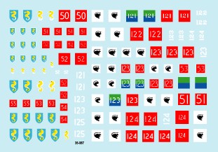 スターデカール 35-967 1/35 イギリス 第8機甲旅団,第33機甲旅団 所属全部隊標識マーキング 北西ヨーロッパ