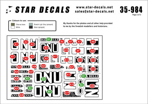 スターデカール 35-984 1/35 コンゴ動乱 国連軍スウェーデン軍部隊 M3A1 スカウトカー・M8 グレイハウンド