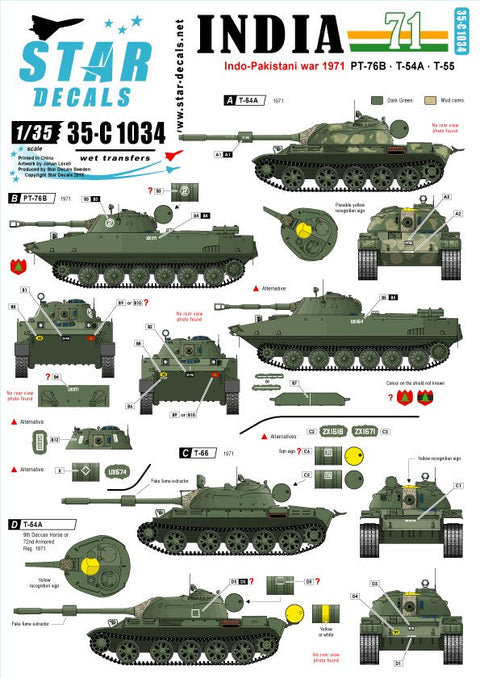 スターデカール 35-C1034 1/35 インド・パキスタン戦争'1971