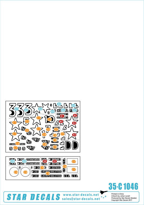 スターデカール 35-C1046 1/35 アメリカ 第1機甲師団# 2 M4 シャーマン, M3 スチュアート イン 北アフリカ